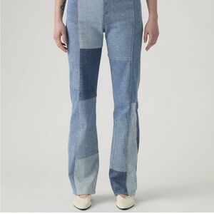 Levi's High Rise Patchwork Jeans - Blue